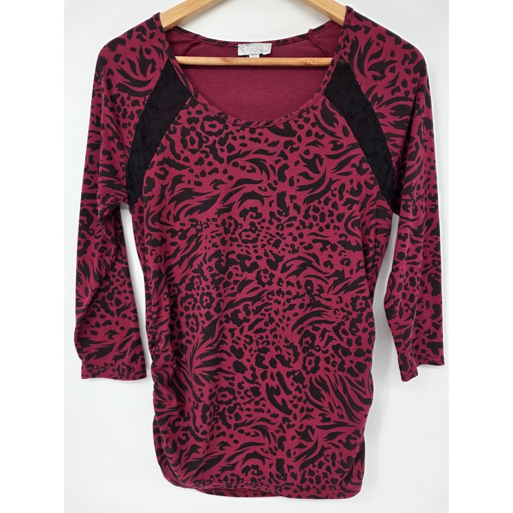 Women's Currants Animal Print Lace Top Whimsygoth Size Small